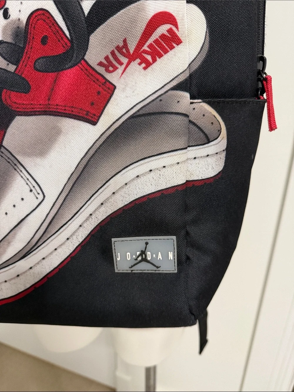 Jordan Black Red White Sneaker Graphic Backpack